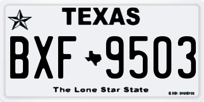 TX license plate BXF9503