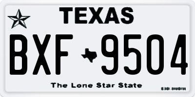 TX license plate BXF9504