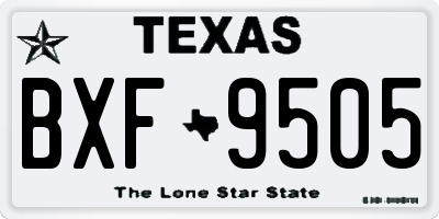 TX license plate BXF9505
