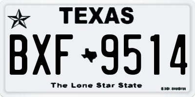 TX license plate BXF9514