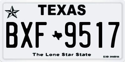TX license plate BXF9517