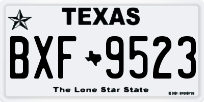 TX license plate BXF9523