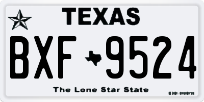 TX license plate BXF9524
