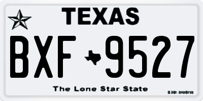 TX license plate BXF9527