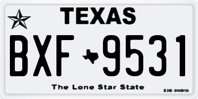 TX license plate BXF9531