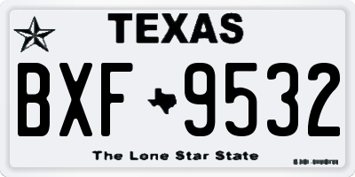 TX license plate BXF9532