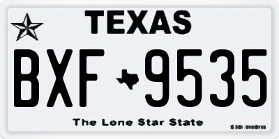 TX license plate BXF9535