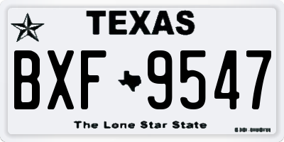 TX license plate BXF9547