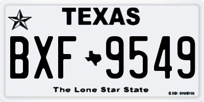TX license plate BXF9549