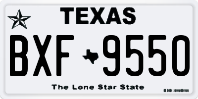 TX license plate BXF9550