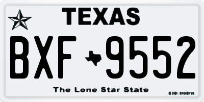 TX license plate BXF9552