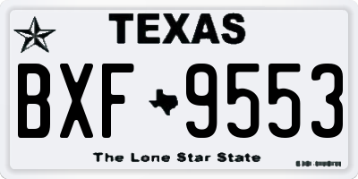 TX license plate BXF9553