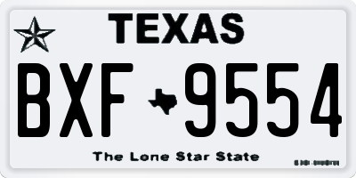 TX license plate BXF9554