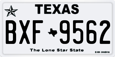 TX license plate BXF9562