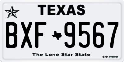 TX license plate BXF9567