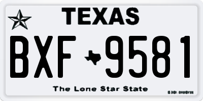 TX license plate BXF9581