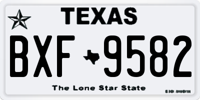 TX license plate BXF9582