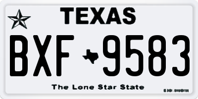 TX license plate BXF9583
