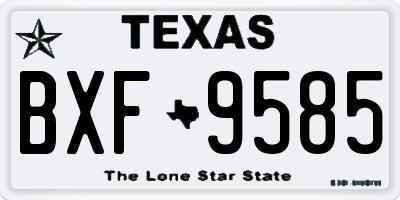 TX license plate BXF9585