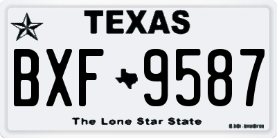 TX license plate BXF9587