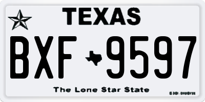 TX license plate BXF9597