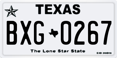 TX license plate BXG0267