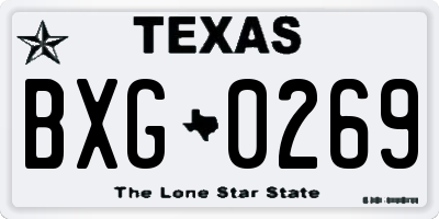 TX license plate BXG0269