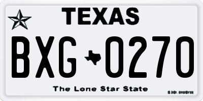 TX license plate BXG0270