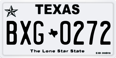 TX license plate BXG0272