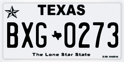 TX license plate BXG0273
