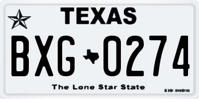 TX license plate BXG0274