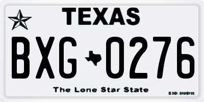 TX license plate BXG0276