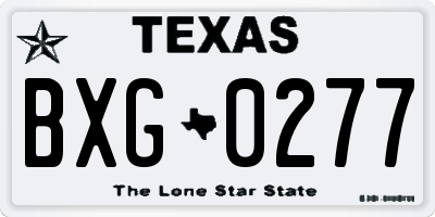 TX license plate BXG0277