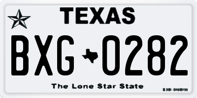 TX license plate BXG0282