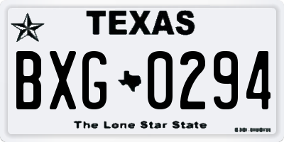 TX license plate BXG0294