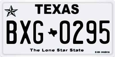 TX license plate BXG0295