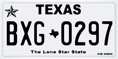 TX license plate BXG0297