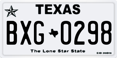 TX license plate BXG0298