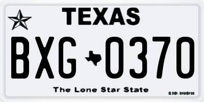 TX license plate BXG0370