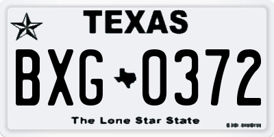 TX license plate BXG0372