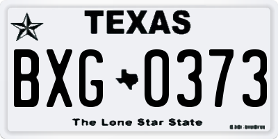 TX license plate BXG0373