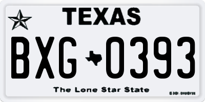 TX license plate BXG0393