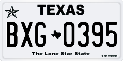 TX license plate BXG0395