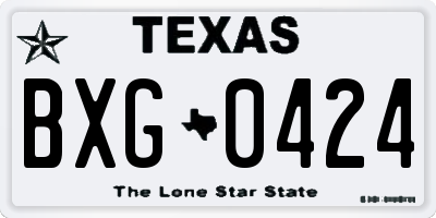 TX license plate BXG0424