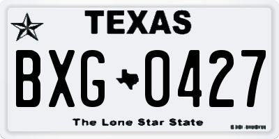 TX license plate BXG0427