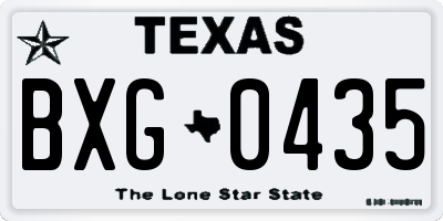 TX license plate BXG0435