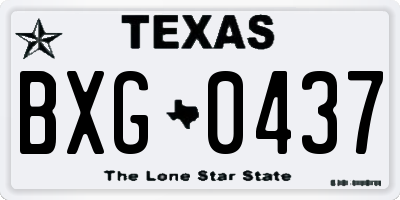 TX license plate BXG0437