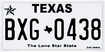 TX license plate BXG0438