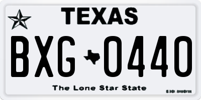 TX license plate BXG0440