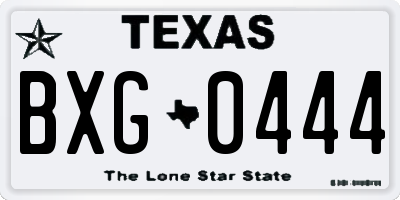 TX license plate BXG0444
